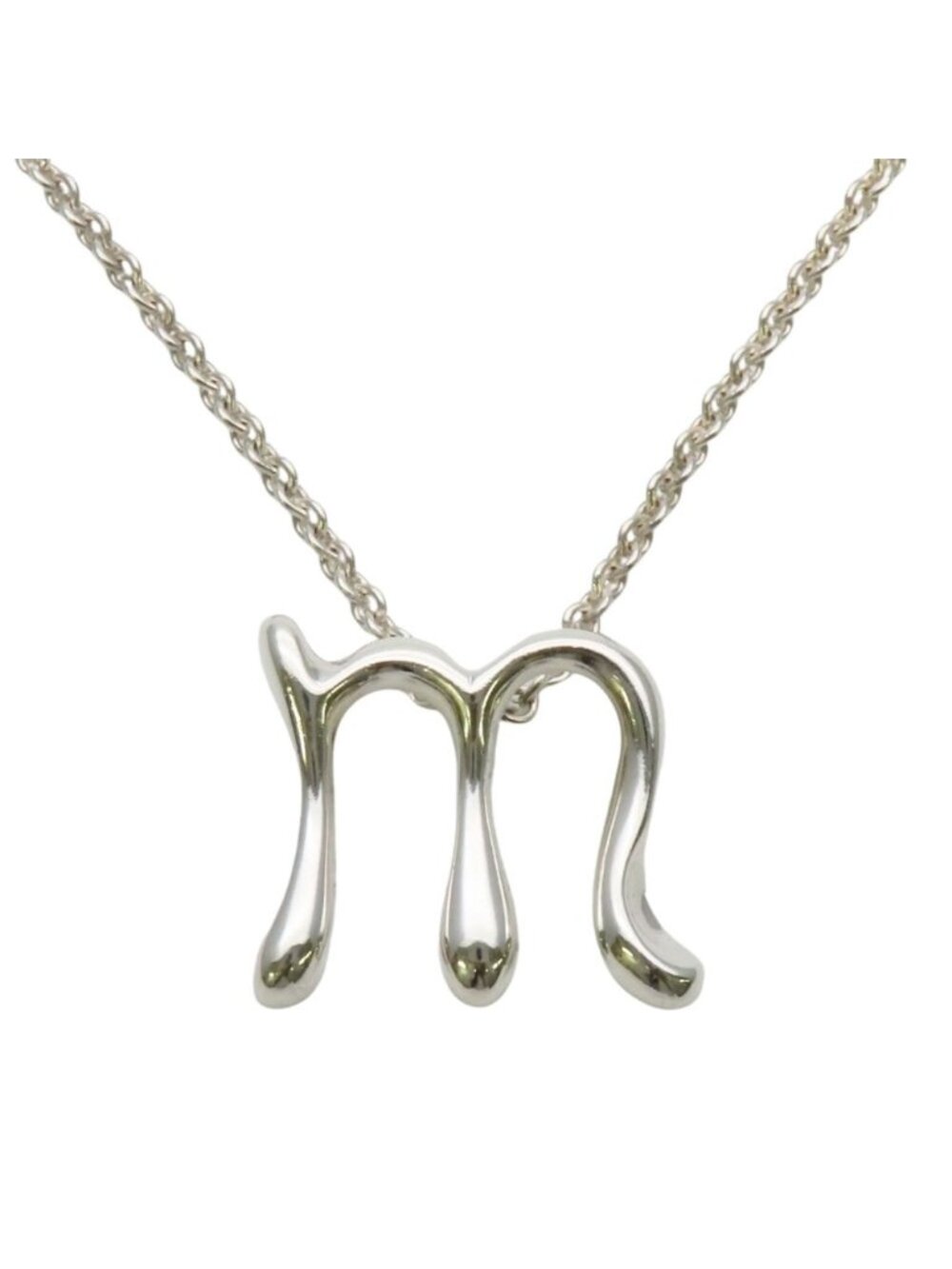 Tiffany & Co Necklace Letter M 925 Sterling Silver Elsa Peretti Initial